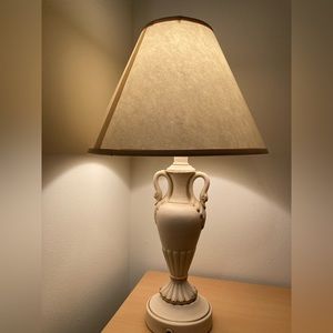 French Bisque Porcelain Classical Urn Form Table Lamp